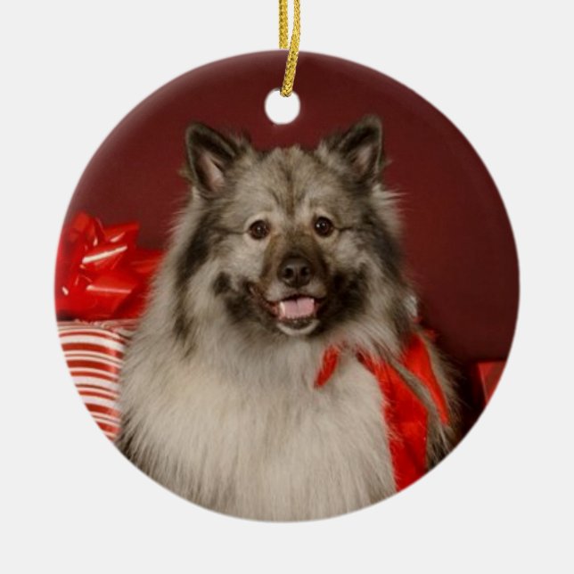 Enfeites de natal do Keeshond (Frente)