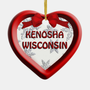 Enfeites de natal do Kenosha Wisconsin Heart