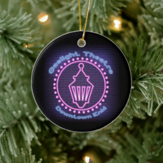 Enfeites de natal do logotipo Gaslight Neon