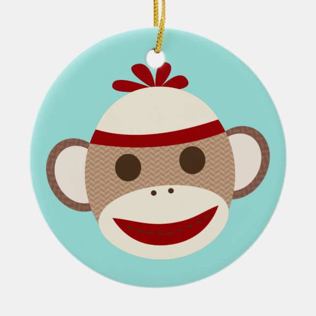 Enfeites de natal do macaco da peúga (Frente)