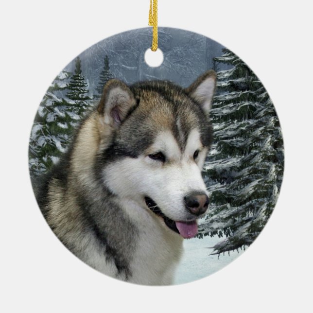 Enfeites de natal do Malamute (Traseira)