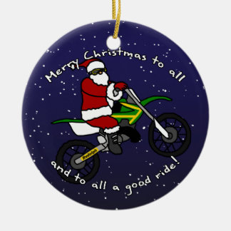 Enfeites de natal do papai noel da bicicleta da