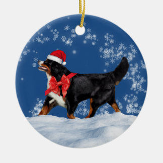 Enfeites de natal do papai noel do cão de montanha