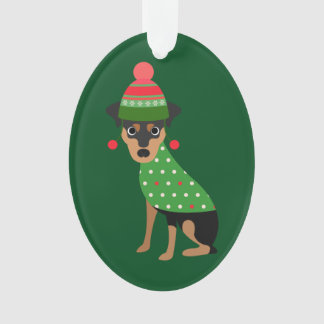 Enfeites de natal do Pinscher diminuto