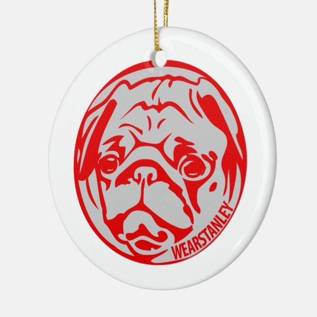 Enfeites de natal do Pug (Esquerda)