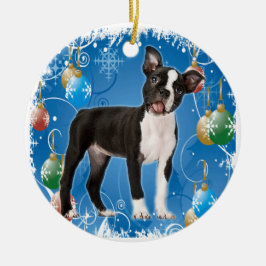 ENFEITES DE NATAL DO TERRIER BOSTON
