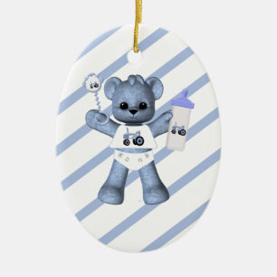 Enfeites de natal do trator azul do urso øs