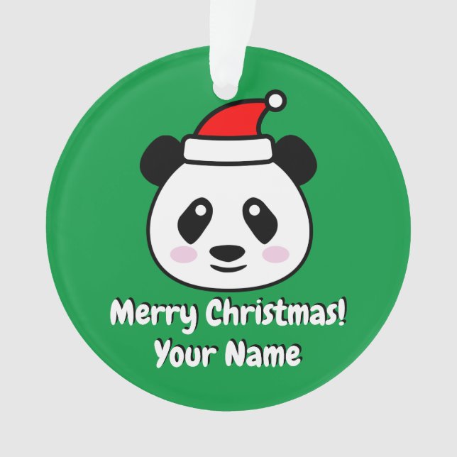 Enfeites de natal do urso Panda do Pai Natal (Frente)