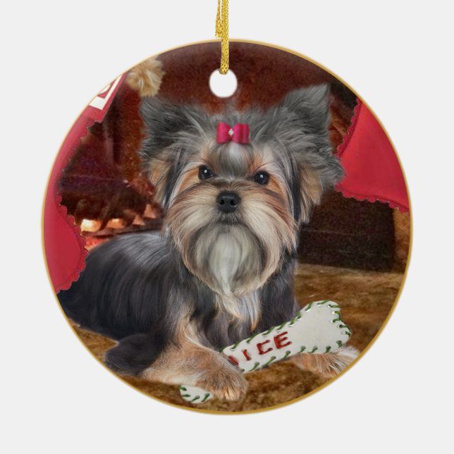Enfeites de natal do yorkshire terrier (Traseira)