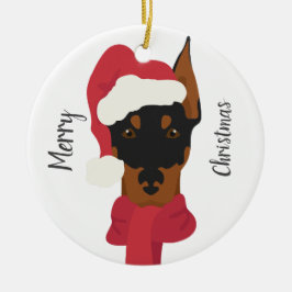 Enfeites de natal Doberman. Decoração do Floco de