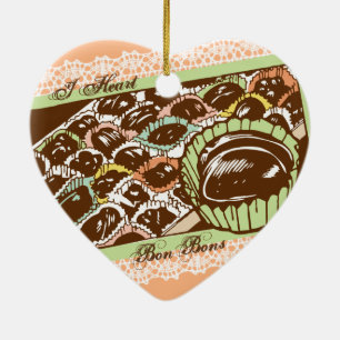 Enfeites de natal doce de chocolate com fita