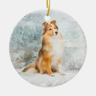 Enfeites de natal doces de Sheltie