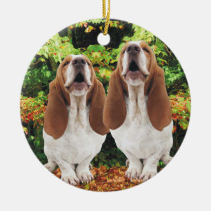 Enfeites de natal dos cães de Basset do urro