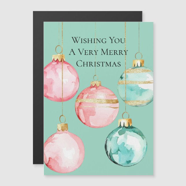 Enfeites de natal Dourados Cor-de-Rosa Chic Mint (Frente/Verso)