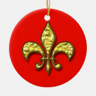Enfeites de natal Dourados e vermelhos da flor de