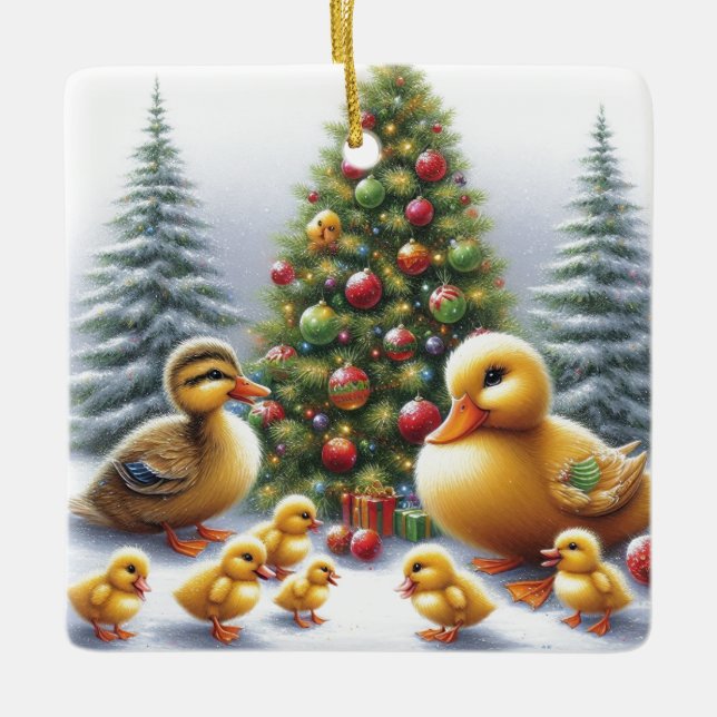 Enfeites de natal Duck Family (Frente)