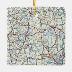 Enfeites de natal East Texas com Mapa Vintage