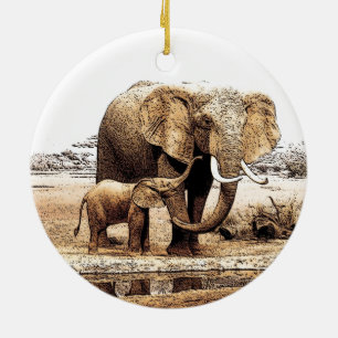 Enfeites de natal Elefante e Elefante para Bebês