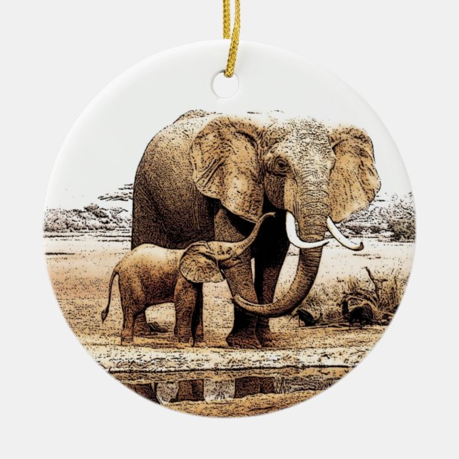 Enfeites de natal Elefante e Elefante para Bebês (Frente)