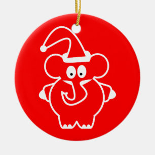 Enfeites de natal: Elefante vermelho