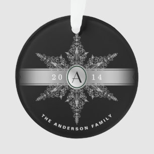 Enfeites de natal elegantes do floco de neve do