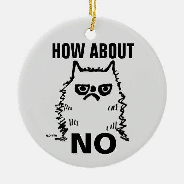 Enfeites de natal engraçado de gato ranzinza, que  (Frente)