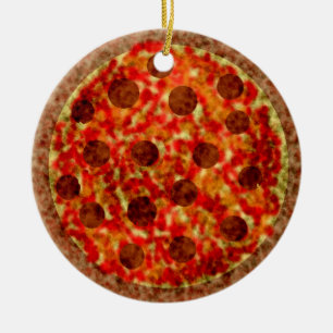 Enfeites de natal Engraçado de Pizza Americana