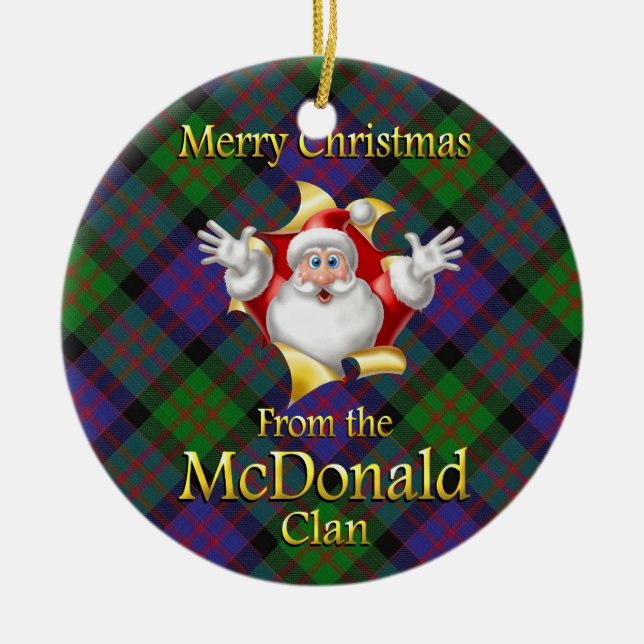 Enfeites de natal escoceses de McDonald do clã (Frente)