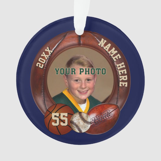 Enfeites de Natal Esportivos Personalizados com FO (Frente)
