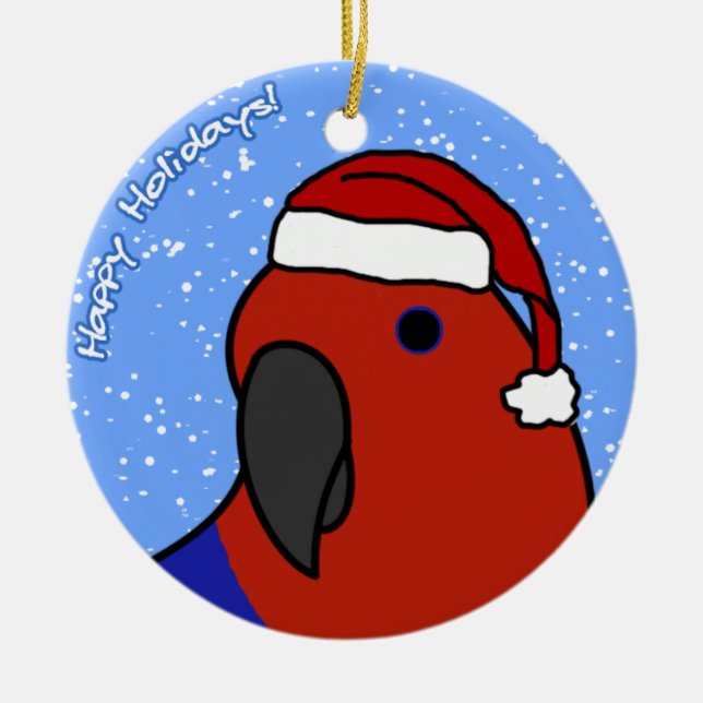 Enfeites de natal fêmeas de Eclectus dos desenhos (Frente)