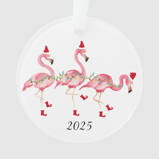 Enfeites de natal Flamingo (Frente)