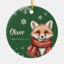 Enfeites de natal Fox Personalizado com Floco de N