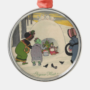 Enfeites de natal franceses das meninas da neve do