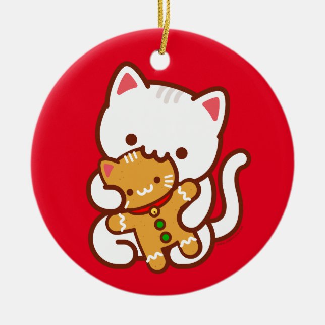 Enfeites de natal - Gingerpão de Gatinho com fome (Frente)