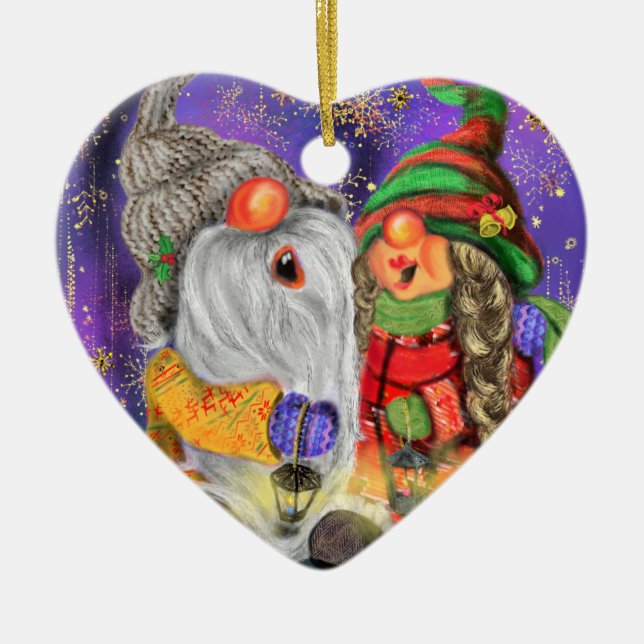 Enfeites de natal Gnome de Casal Feliz (Frente)