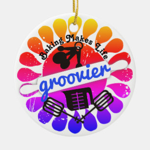 Enfeites de natal Groovy do cozimento do arco-íris