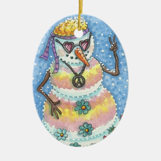 ENFEITES DE NATAL GROOVY SNOWMAN "PEACE ON EARTH" (Frente)