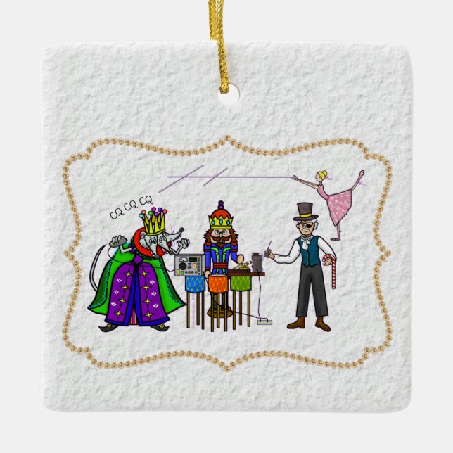 Enfeites de natal Ham Radio Nutcracker (Frente)