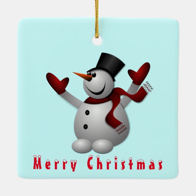 Enfeites de natal Happy Snowman (Verso)