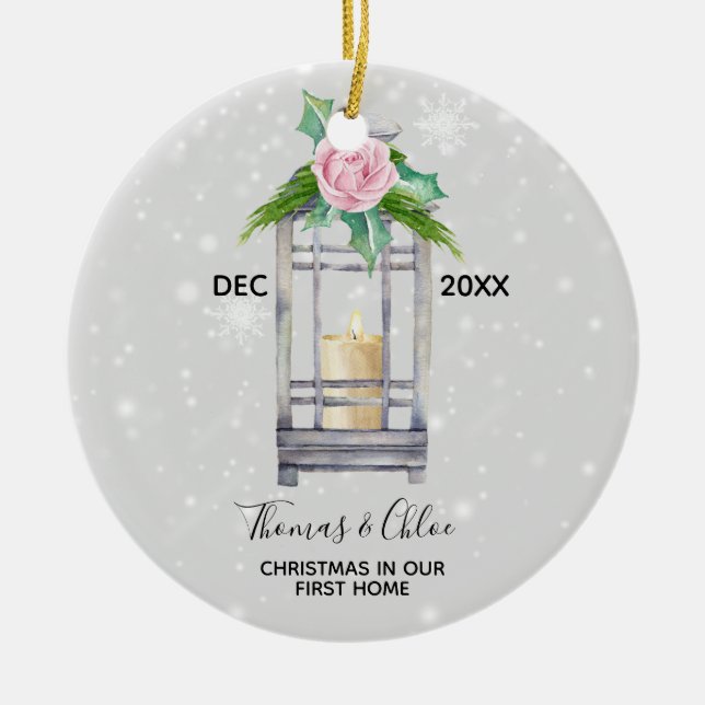 Enfeites de natal Home do feriado do primeiro (Frente)