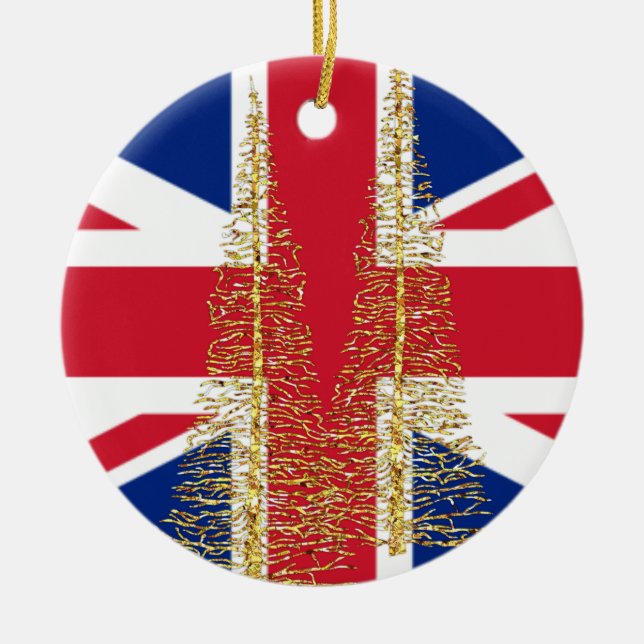 Enfeites de natal Inglês de Bandeira Britânica (Frente)
