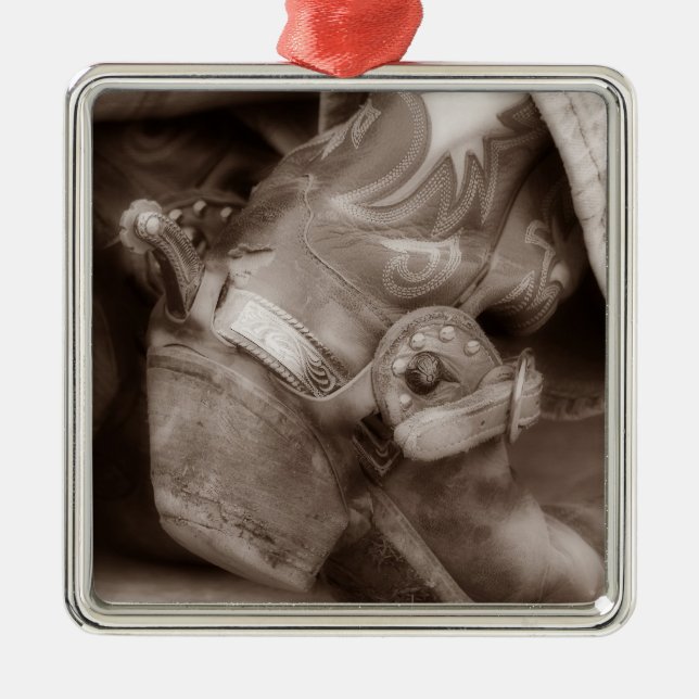 Enfeites de natal intemporais da bota de vaqueiro (Frente)