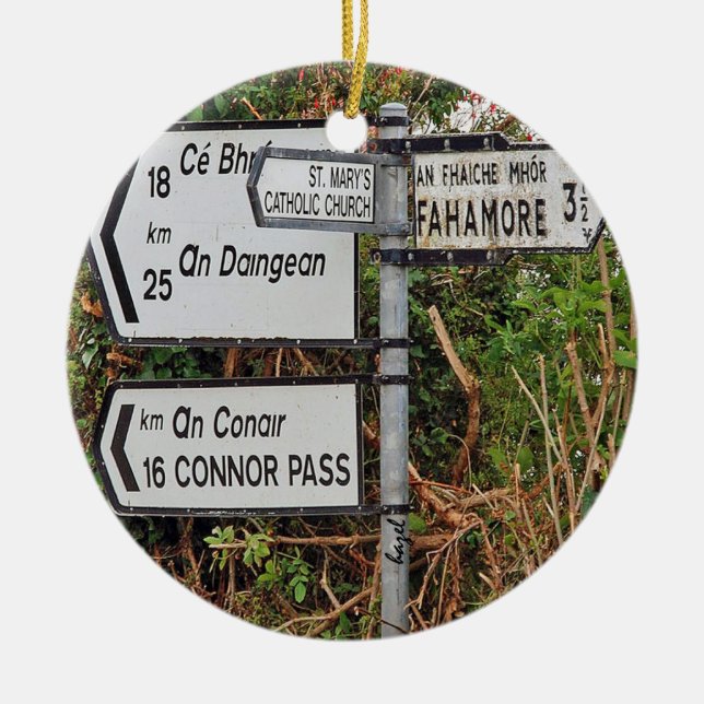 Enfeites de natal irlandeses dos sinais de estrada (Frente)
