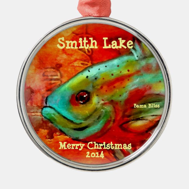 Enfeites de natal "lago de 2014 peixes smith " (Frente)