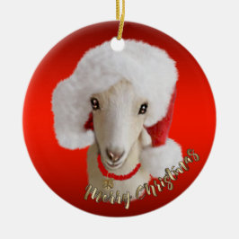 Enfeites de natal LaMancha Goat Santa Hat