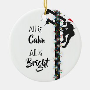 Enfeites de natal Lineman/Linemen Personalizado