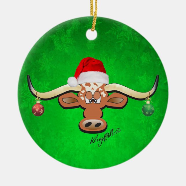 Enfeites de natal Longhorn Steer (Frente)