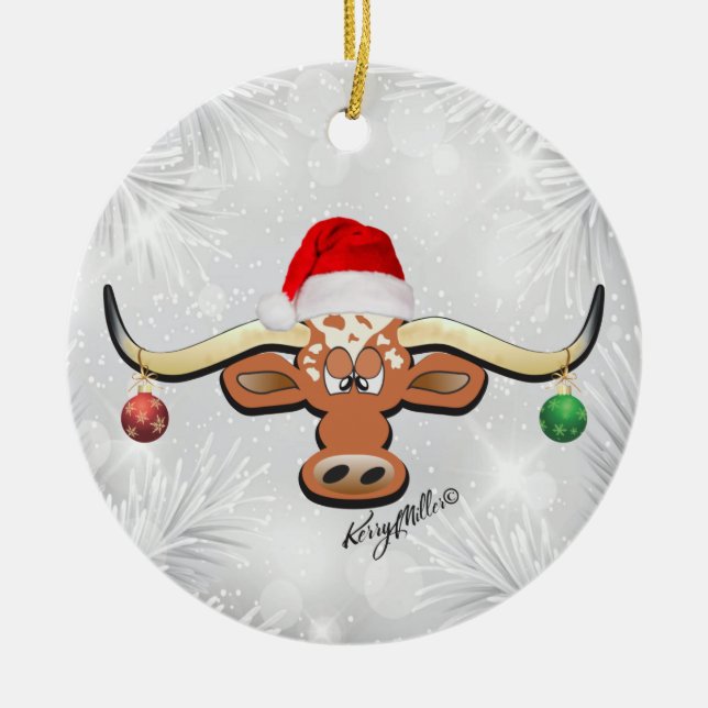 Enfeites de natal Longhorn Steer (Frente)