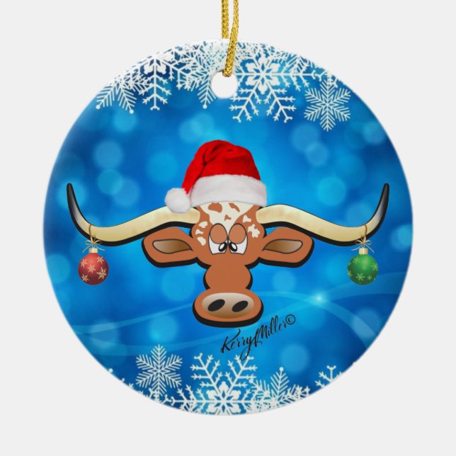 Enfeites de natal Longhorn Steer (Frente)