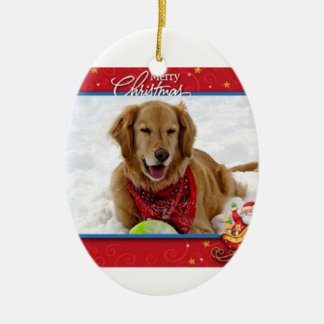 Enfeites de natal Loving do golden retriever da